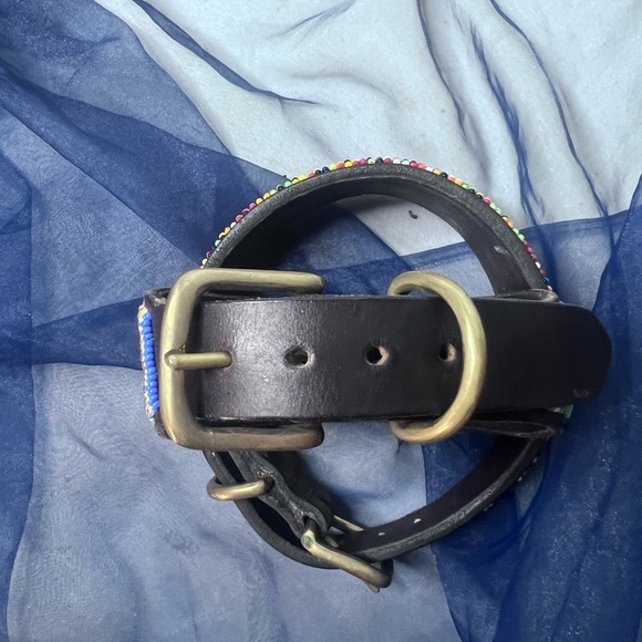 Hand beaded large dog collar - Picture 3 of 5